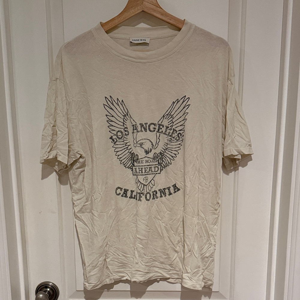 Anine Bing Cream Graphic T-Shirt (sale til the weekend!)